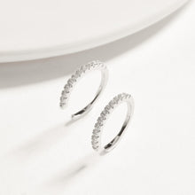 Load image into Gallery viewer, Simple 925 Sterling Silver Earrings with White Austrian Element Crystal