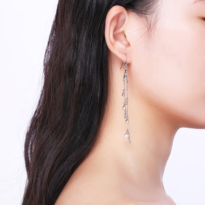 925 Sterling Silver Pearls Asymmetric Earrings