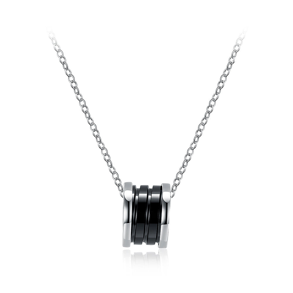 Fashion 925 Sterling Silver Cylindrical Pendant Necklace