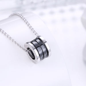 Fashion 925 Sterling Silver Cylindrical Pendant Necklace