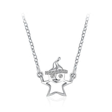Load image into Gallery viewer, 925 Sterling Silver Santa Necklace with Austrian Element Crystal