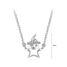Load image into Gallery viewer, 925 Sterling Silver Santa Necklace with Austrian Element Crystal