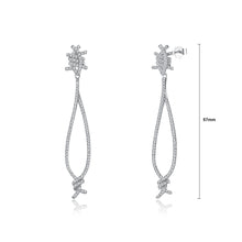 Load image into Gallery viewer, 925 Sterling Silver Earrings with White Austrian Element Crystal