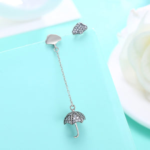 925 Sterling Silver Umbrella Cloud Earrings with Austrian Element Crystal