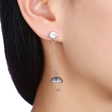 Load image into Gallery viewer, 925 Sterling Silver Umbrella Cloud Earrings with Austrian Element Crystal