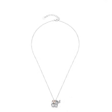 Load image into Gallery viewer, 925 Sterling Silver Elephant Pendant with Austrian Element Crystal and Pearl and Necklace