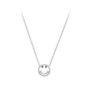 925 Sterling Silver Smiley Necklace