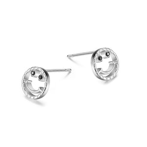 925 Sterling Silver Smiley Earrings