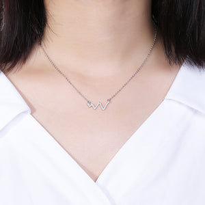 925 Sterling Silver Lightning Necklace with Austrian Element Crystal