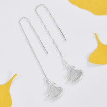 Load image into Gallery viewer, 925 Sterling Silver Ginkgo Leaf Earrings