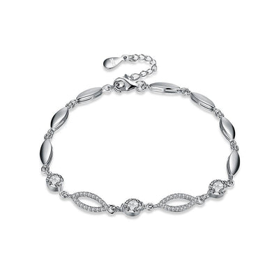 925 Sterling Silver Bracelet with Cubic Zircon - Glamorousky