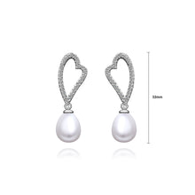 Load image into Gallery viewer, Elegant Heart-shaped Earrings with Austrian Element Crystals and Fashion Pearl