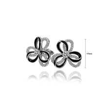 Load image into Gallery viewer, Elegant Flower Stud Earrings with White Austrian Element Crystal