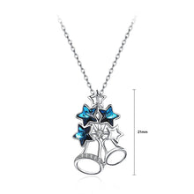Load image into Gallery viewer, 925 Sterling Silver Christmas Bell Pendant with Blue Austrian Element Crystal and Necklace - Glamorousky