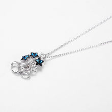 Load image into Gallery viewer, 925 Sterling Silver Christmas Bell Pendant with Blue Austrian Element Crystal and Necklace - Glamorousky