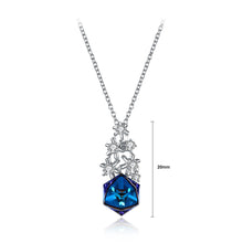 Load image into Gallery viewer, 925 Sterling Silver Snowflake Pendant with Blue Austrian Element Crystal and Necklace