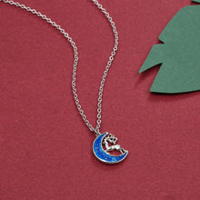 Load image into Gallery viewer, Simple Moon Elk Pendant with Austrian Element Crystal and Necklace