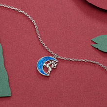 Load image into Gallery viewer, Simple Moon Elk Pendant with Austrian Element Crystal and Necklace