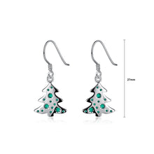 Load image into Gallery viewer, Simple Green Christmas Tree Earrings
