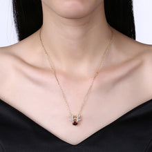 Load image into Gallery viewer, Christmas Deer Pendant with Red Austrian Element Crystal and Necklace
