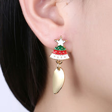 Load image into Gallery viewer, Fashion Christmas Tree and Elk Asymmetric Earrings