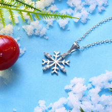 Load image into Gallery viewer, Simple Snowflake Pendant with White Cubic Zircon and Necklace