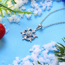 Load image into Gallery viewer, Fashion Snowflake Pendant with White Austrian Element Crystal and Necklace