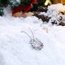 Load image into Gallery viewer, Christmas Bow Pendant with Colored Austrian Element Crystal and Necklace