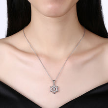 Load image into Gallery viewer, Sparkling Snowflake Pendant with Cubic Zircon and Necklace