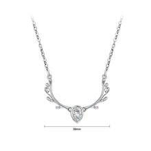 Load image into Gallery viewer, 925 Sterling Silver Antler Necklace with Austrian Element Crystal - Glamorousky