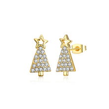 Load image into Gallery viewer, Delicate Christmas Tree Stud Earrings with Austrian Element Crystal