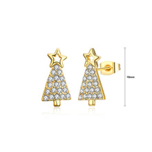 Load image into Gallery viewer, Delicate Christmas Tree Stud Earrings with Austrian Element Crystal