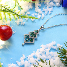 Load image into Gallery viewer, Sparkling Christmas Tree Pendant with Green Austrian Element Crystal and Necklace