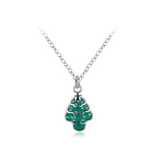 Load image into Gallery viewer, Green Christmas Tree Pendant with Necklace