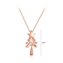 Load image into Gallery viewer, Plated Rose Gold Christmas Tree Pendant with Necklace