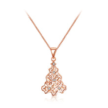 Load image into Gallery viewer, Fashion Rose Gold Christmas Tree Pendant with White Austrian Element Crystal and Necklace