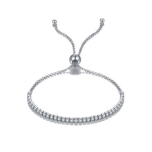 Load image into Gallery viewer, 925 Sterling Silver Simple Bracelet with White Cubic Zirconia