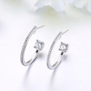 925 Sterling Silver Brilliant Earrings with Austrian Element Crystal - Glamorousky