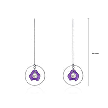 Load image into Gallery viewer, 925 Sterling Silver Purple Shell Earrings with Fashion Pearl