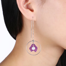 Load image into Gallery viewer, 925 Sterling Silver Purple Shell Earrings with Fashion Pearl