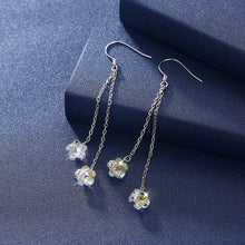 Load image into Gallery viewer, 925 Sterling Silver Flower Earrings with Austrian Element Crystal