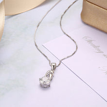 Load image into Gallery viewer, 925 Sterling Silver Simple Pendant In with Cubic Zircon and Necklace