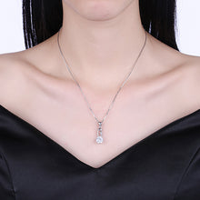 Load image into Gallery viewer, 925 Sterling Silver Simple Pendant In with Cubic Zircon and Necklace