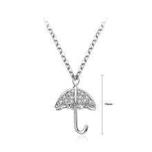 Load image into Gallery viewer, 925 Sterling Silver Umbrella Pendant with Austrian Element Crystal and Necklace