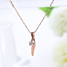 Load image into Gallery viewer, Simple Rose Gold Plated Water Drop Pendant with Austrian Element Crystal and Necklace