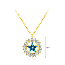 Load image into Gallery viewer, 925 Sterling Silver Gold Plated Star Pendant with Austrian Element Crystal and Necklace