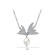 Load image into Gallery viewer, 925 Sterling Silver Swallow Necklace In with Pearl and Austrian Element Crystal and Necklace