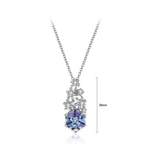 Load image into Gallery viewer, 925 Sterling Silver Snowflake Pendant with Colored Austrian Element Crystals and Necklace