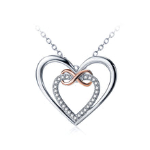 Load image into Gallery viewer, 925 Sterling Silver Mother&#39;s Day Heart Pendant with Austrian Element Crystal and Necklace