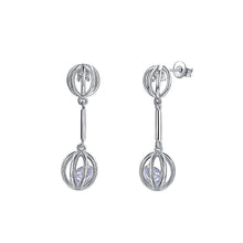 Load image into Gallery viewer, 925 Sterling Silver Lantern Earrings with Austrian Element Crystal